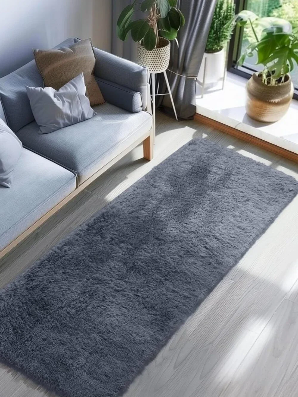 Ophanie Runner Rug for Hallway, 2x6 Upgrade Non-Slip Fluffy Soft Bedside Rugs